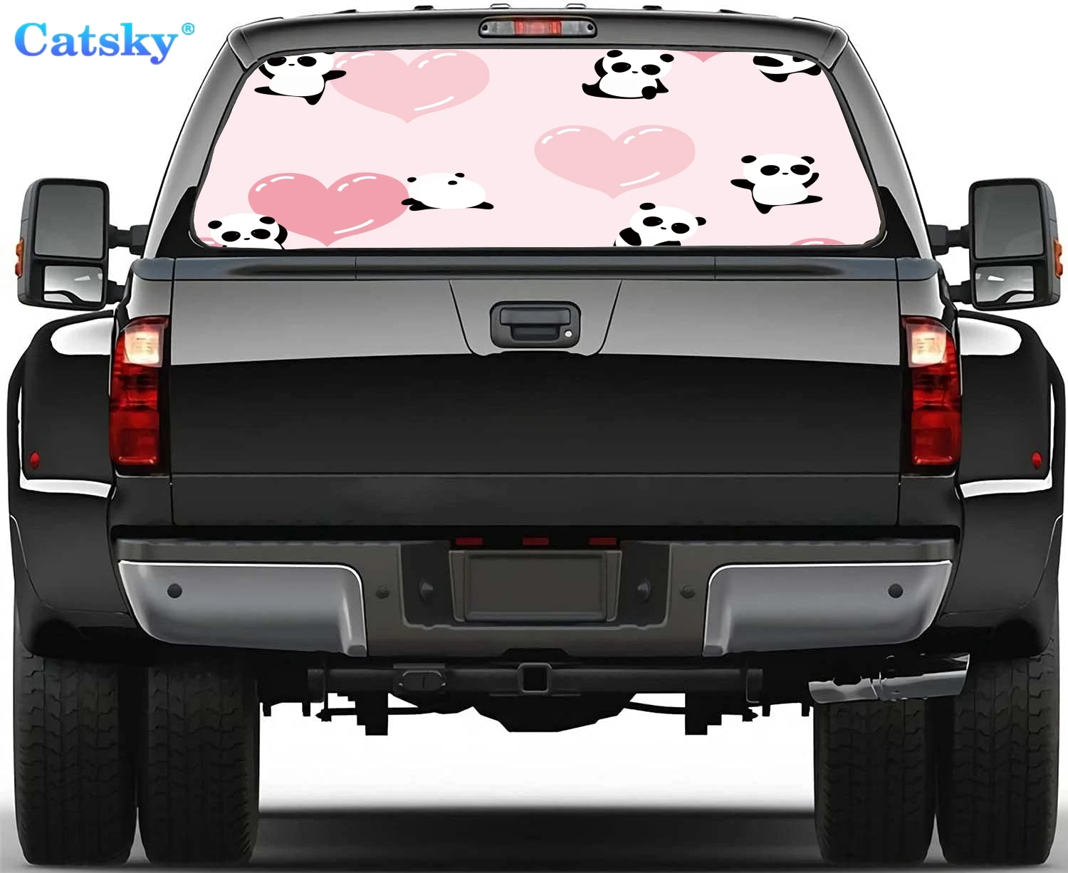 

Панда, животное панда, украшение на заднее стекло автомобиля, перфорированная пленка на окно, наклейки для заднего лобового стекла грузовика, декор для автомобиля,