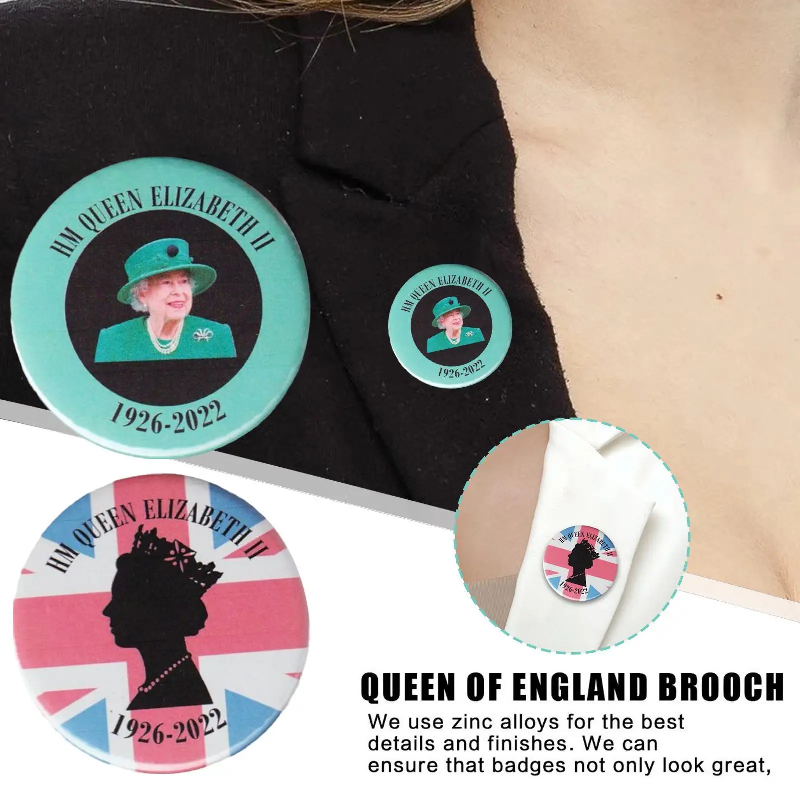 

1pc Queen Elizabeth Ii Icons Pins Memorial Badge Decoration Brooches Metal Badges For Clothes Backpack Decoration Accessories