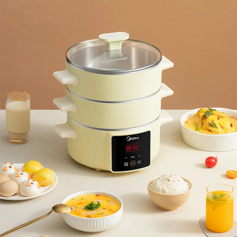 

Midea1300W Electric Steamer Multifunctional Household Three-layer Breakfast Machine Can Be Reserved Electric Food Steamers 220V