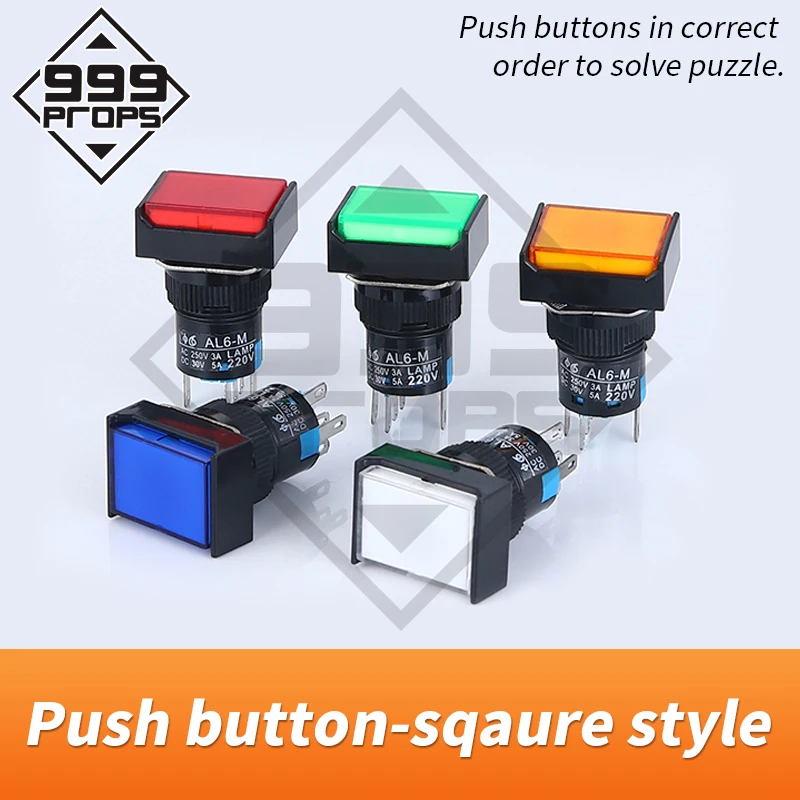 Escape Room Push button Square buttons press buttons in sequence to release 12V magnet lock escape the room buttons