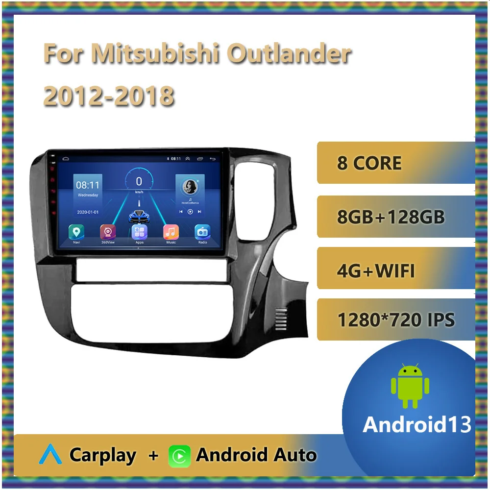 Автомобильное радио для Mitsubishi Outlander 2012-2018 с правым рулем RHD 10 1 дюйма IPS Touchscrren Android 13