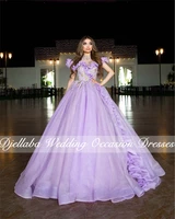 new beaded tulle evening dresses 2022 romantic short sleeve ruched ball gown formal prom gowns robe de soir%c3%a9e femme