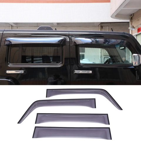 4 шт. ABS затемняющие дымчатые защитные ограждения для бровей, канальный комплект отделки оконного вентиляционного козырька для внедорожника Hummer H2 H3 2005-2009