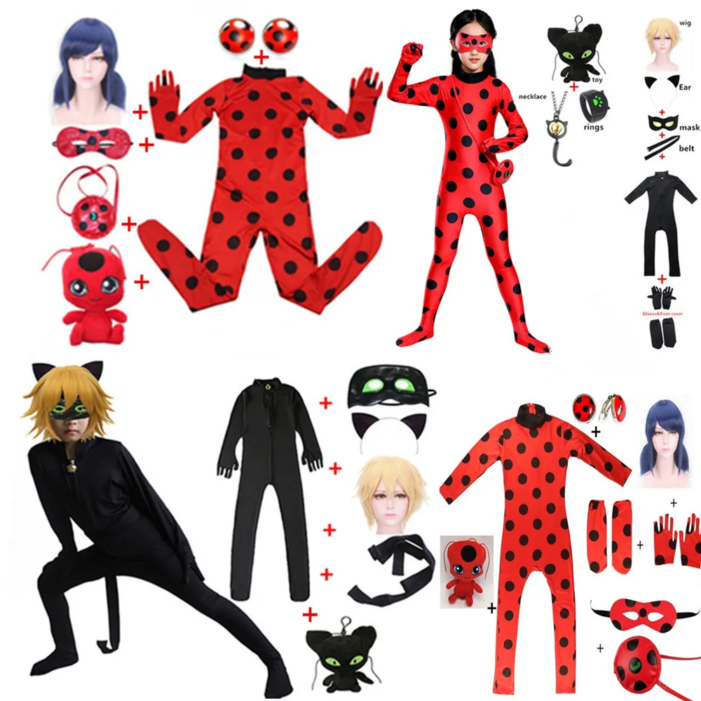 Косплей-маринетт для девочек маленький костюм в стиле пчелок сережки кот баг