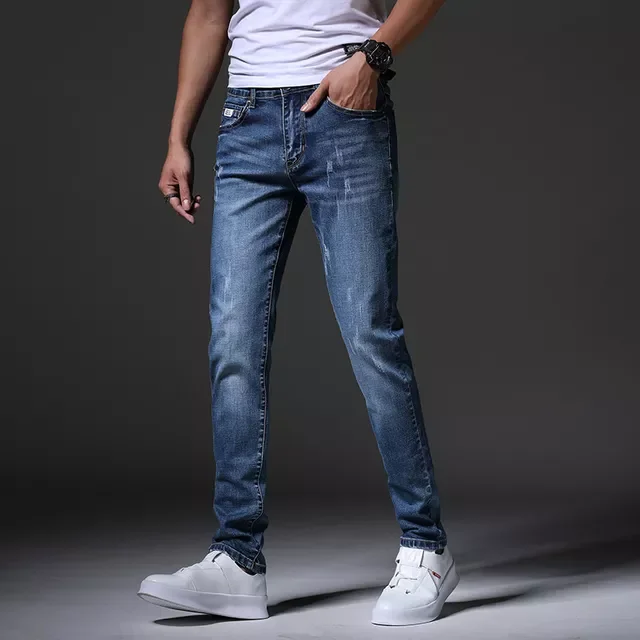 2022New Fashion Men's Jeans Light Color Stretch Jeans Casual Straight Slim Fit Multicolor Skinny Jeans Men Cotton Denim Trou