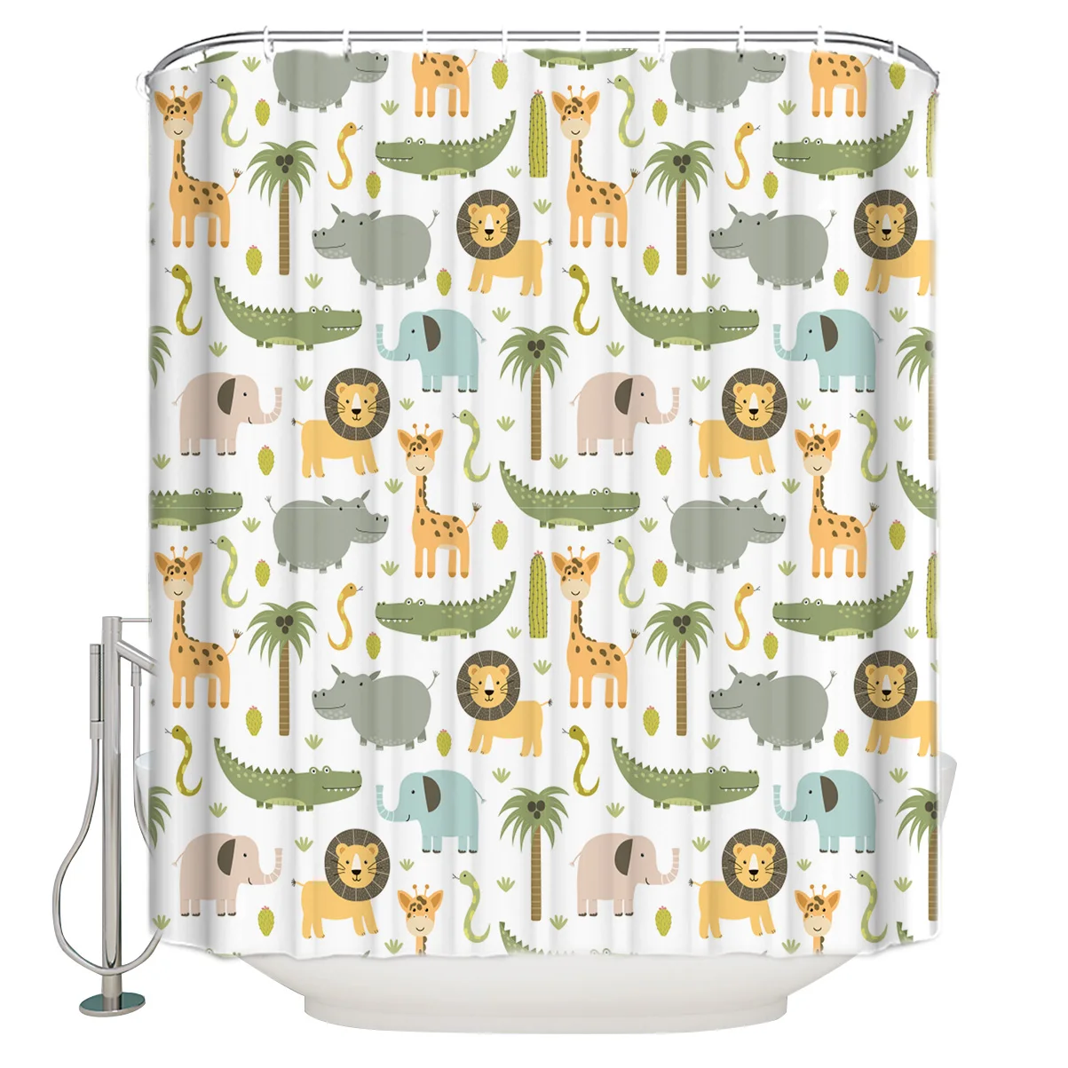 

Занавеска для душа в ванную комнату, водонепроницаемая, с рисунком животных