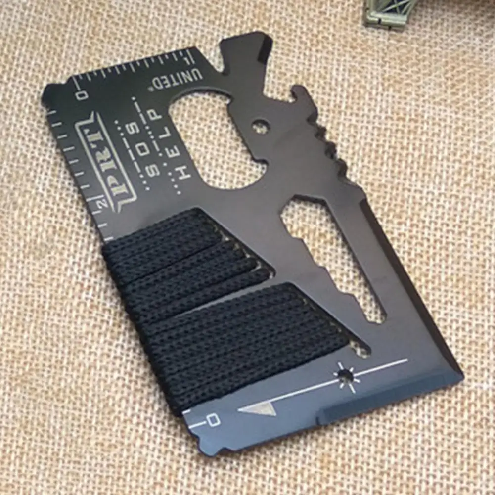 

Survival Card Tool Portable Multifunctional Stainless-Steel Camping 14-in-1 Tiny Pocket Survival Multi-tool Card Camping Supply