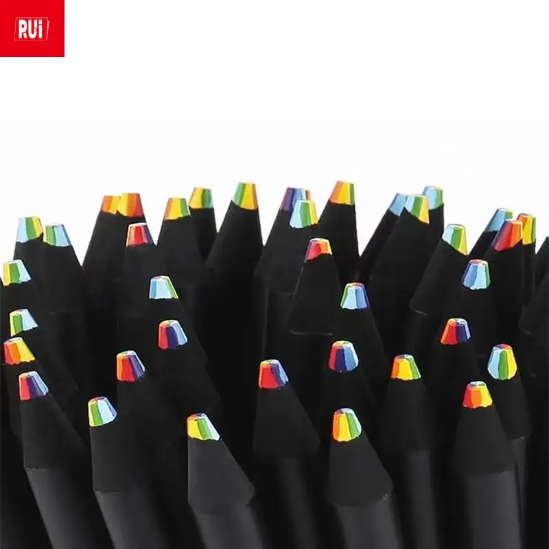 

3Pcs Concentric Gradient Rainbow Pencil Multicolor Student DIY Graffiti Drawing Pencil Crayons Colored Art Supplies for Artist