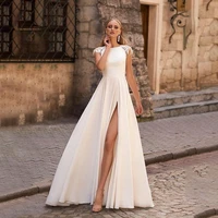 women pleated prom dress short sleeve o neck high slit lace patchwork maxi dresses elegant sexy fashiong party evening gown 2022