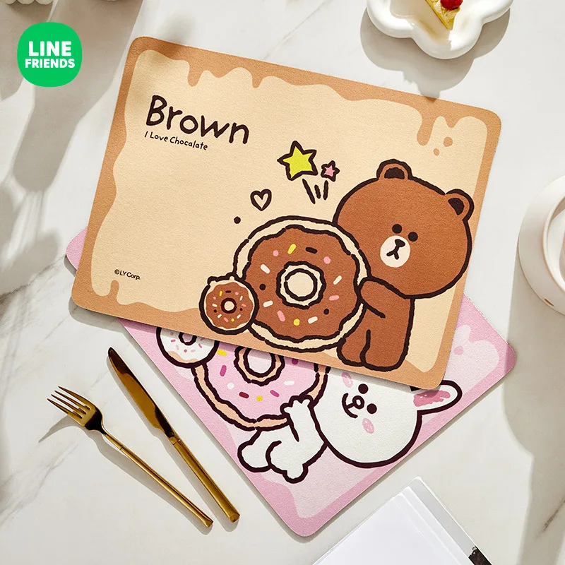 Line Friends Бурый Медведь Кони Салли Милый Мультфильм Изоляционный Коврик Kawaii
