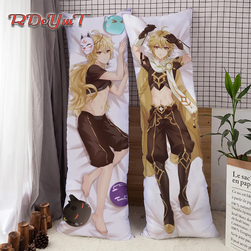 

Anime Dakimakura Game Genshin Impact Aether Male Hugging Body Throw Cusion Pillow Cover DIY Long Pillowcases Home Bedding Decor
