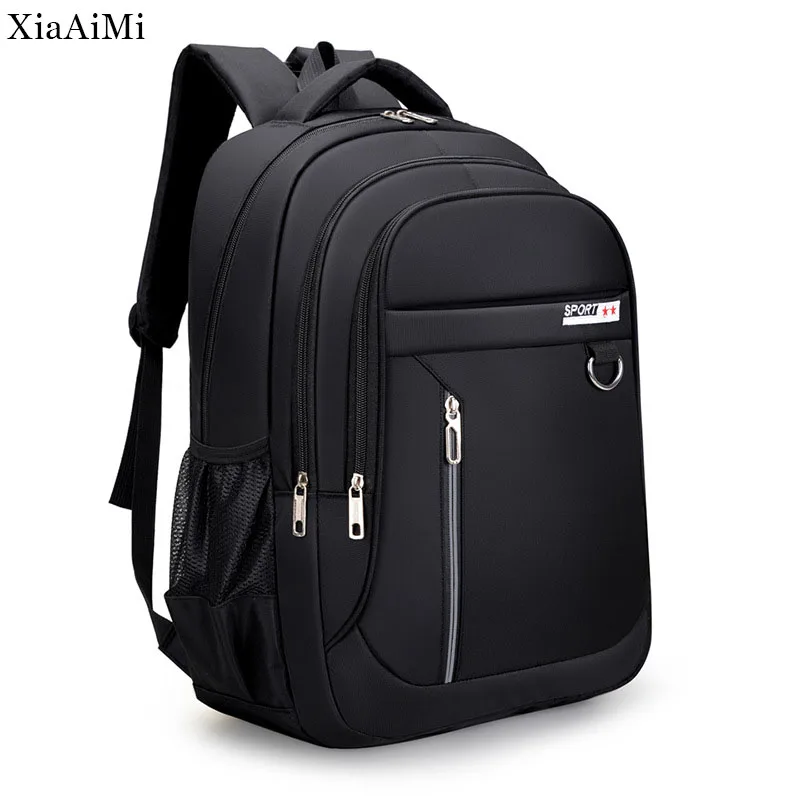 

Men's Travel Backpack Black Waterproof Oxford Student School Bag Casual Large Capacity Backpack Business Computer Bags