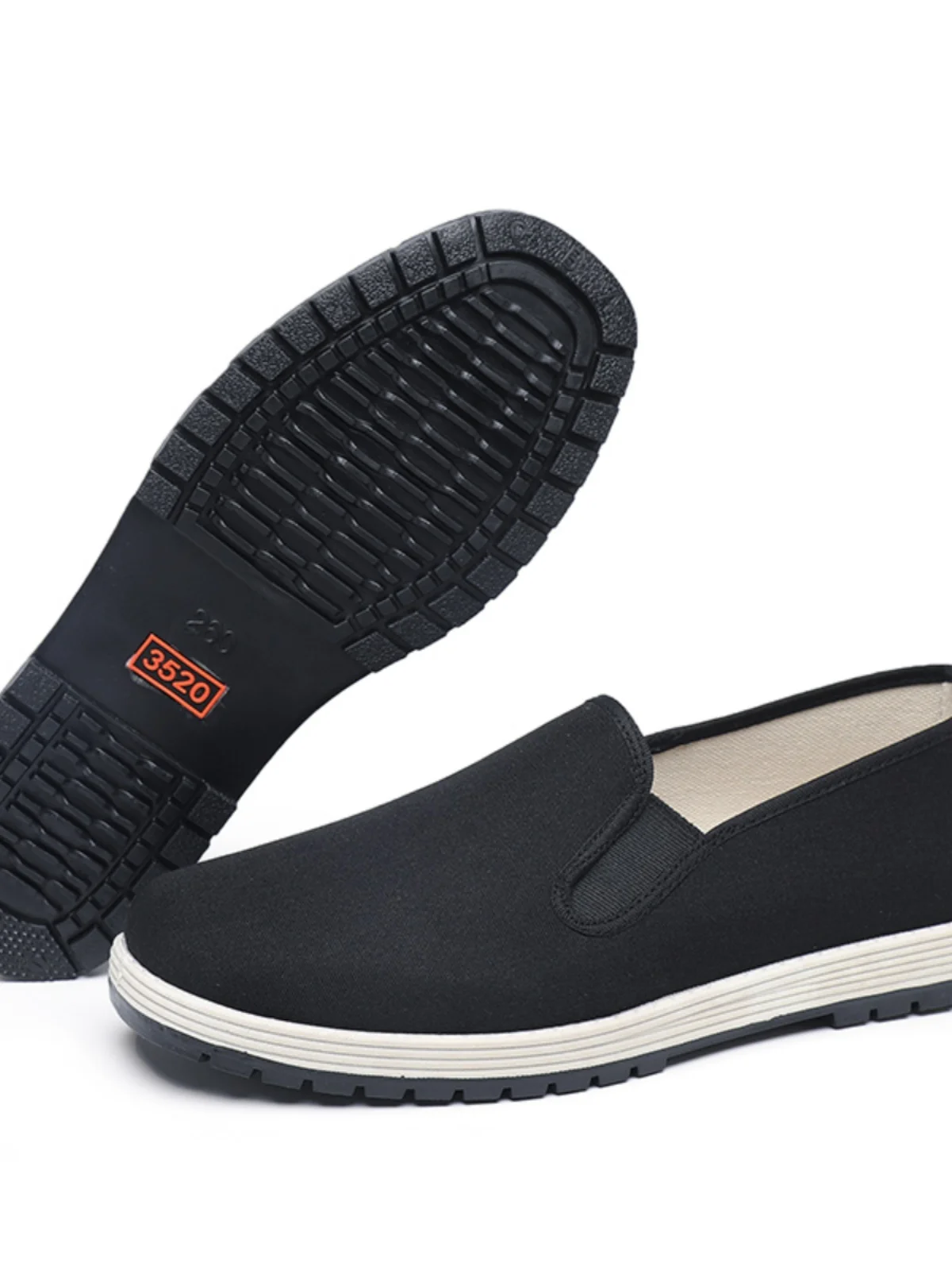 Genuine Goods 3520 Black Cloth Shoes Slip-on Men's Casual Non-Slip Tendon Sole Driver Low-Top Breathable Walking ...