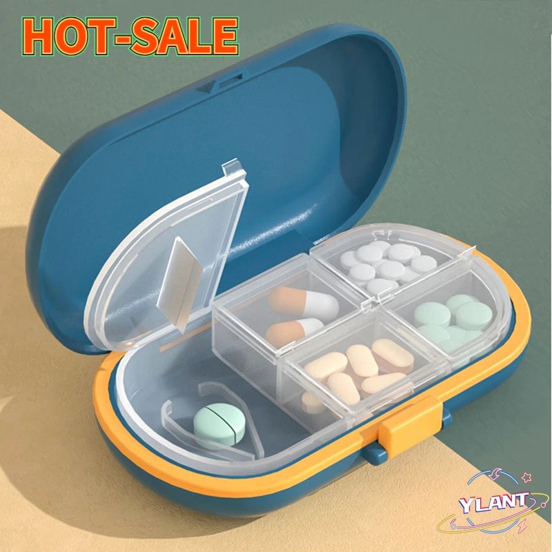 

Moistureproof Pill Organizer Pill Cutter Large Compartments To Hold Pill Vitamin Fish Oil Supplements Pill Case Plastic Pill Box