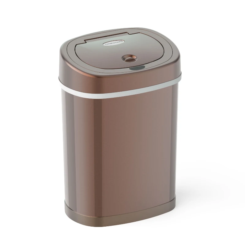 

Gallon Trash Can, Touchless Oval Office Trash Can, Gold Stainless Steel