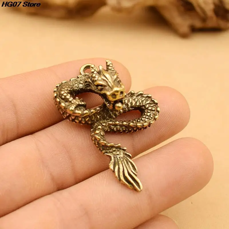 

1PC Chinese Beast Dragon Statue Bronze Figurine Ornaments Antique Mythical Animal Miniature Home Decoration Crafts Collection