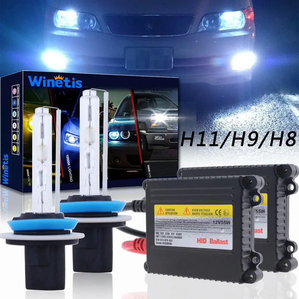 

55W Winetis Hid Fog Light Bulbs Conversion Kit H11 H16 H8 H9 8000K Super Bright