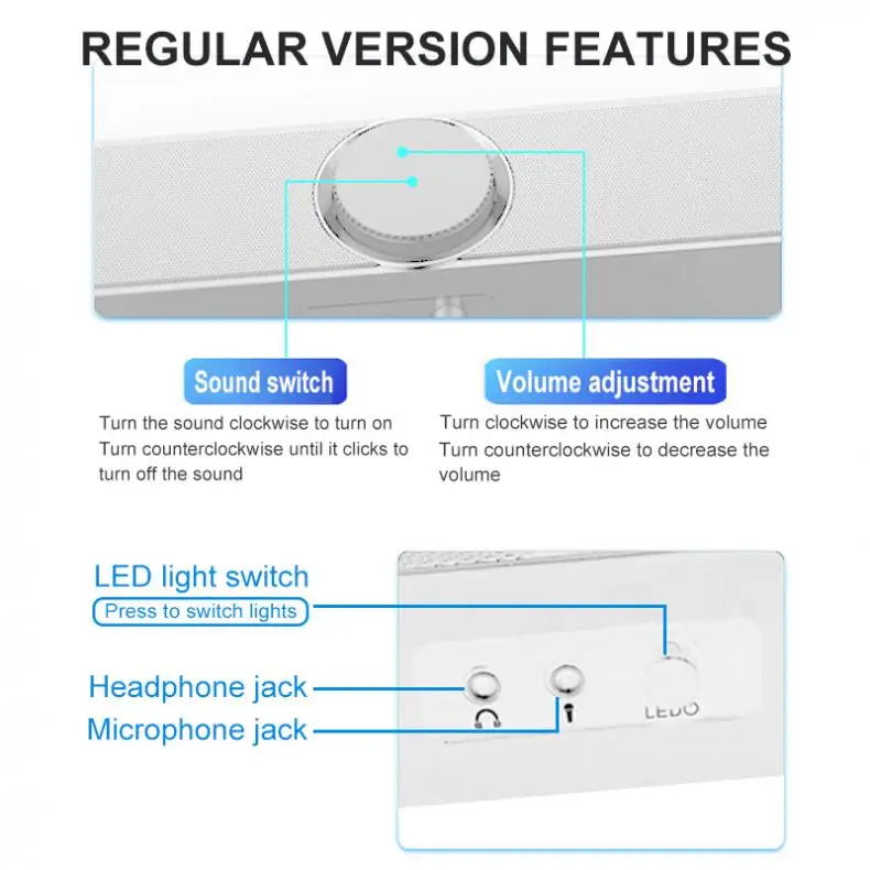 Speaker Mobile Phone Computer Universal Strip Speaker Stereo Surround Sound With Microphone