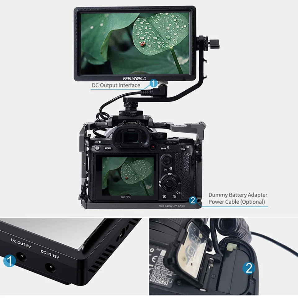 Feelworld FW568S 1920*1080 4K HDMI 3G-SDI 367PPI 1000:1 накамерный Профессиональный полевой монитор для