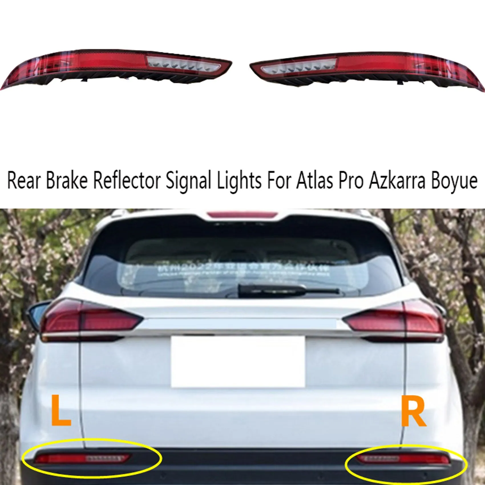 

Car Left Rear Fog Light Assembly Brake Reflector Signal Lights for Geely Atlas Pro Azkarra Boyue
