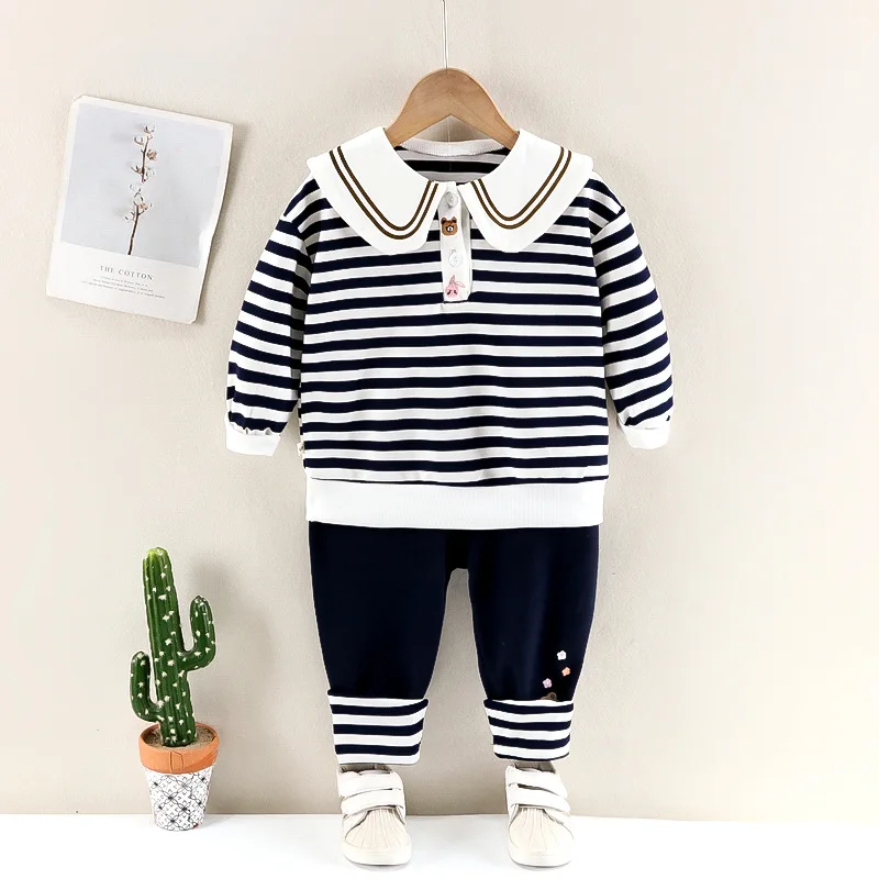 

Toddler Girls Clothes Sets Kids 2022 Fashion Infant Spring Autumn 2pcs Outfits Striped Sweatshirt+ Pants Children Baby Suits