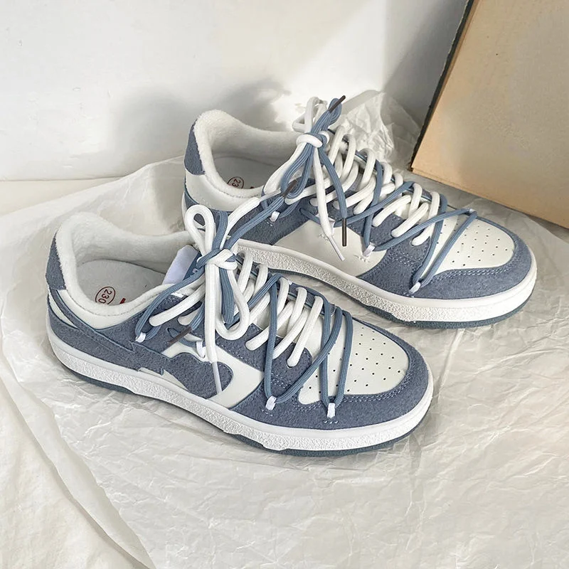 y2k Luxury Sneakers Heart Fashion Women Casuals Basketball Style Sneakers 2023 New Couple Trend Lace-up White Blue Shoes Sport 2
