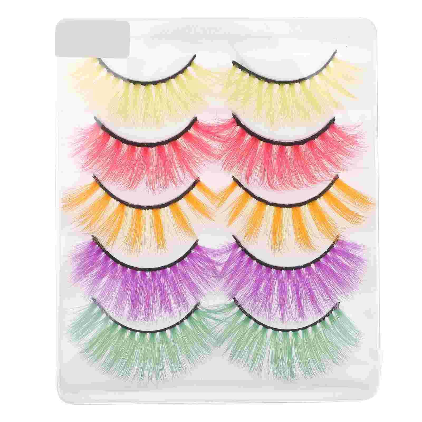 

Eyelashes Lashes False Fake Colored Eyelash Dramatic Extension Cosplay Colorful Faux 3D Fluffy Natural Costume Glitterartificial