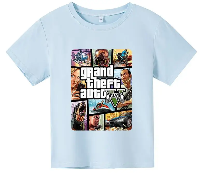 Футболка для мальчиков и девочек с принтом Grand Theft Auto |