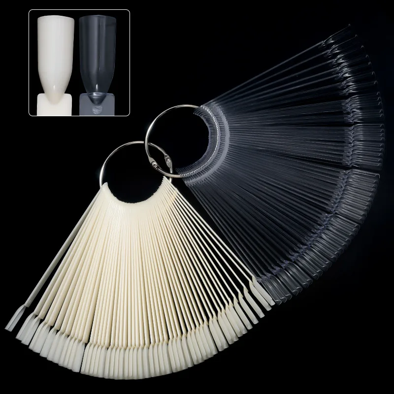 

50 Pack Color Card Nail Polish Display Nail Clip Buckle DIY Nail Art Sample Polishing Holder Tips Practice Nail Art Tools