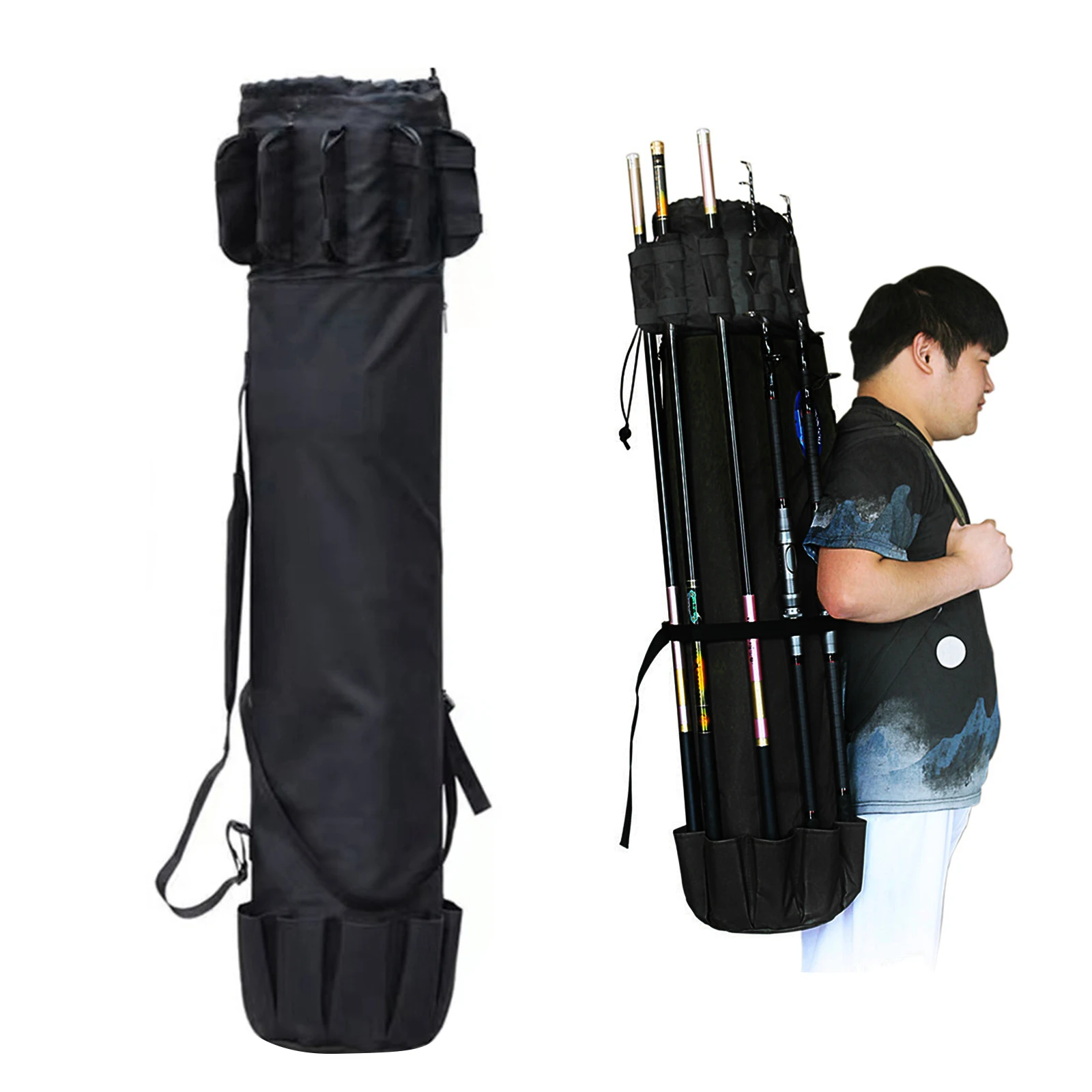 

Brand New Sea Pole Bag Fishing Bag Oxford Cloth + Tarpaulin 35*115cm Army Green/Black Backpack For Fishing Gear