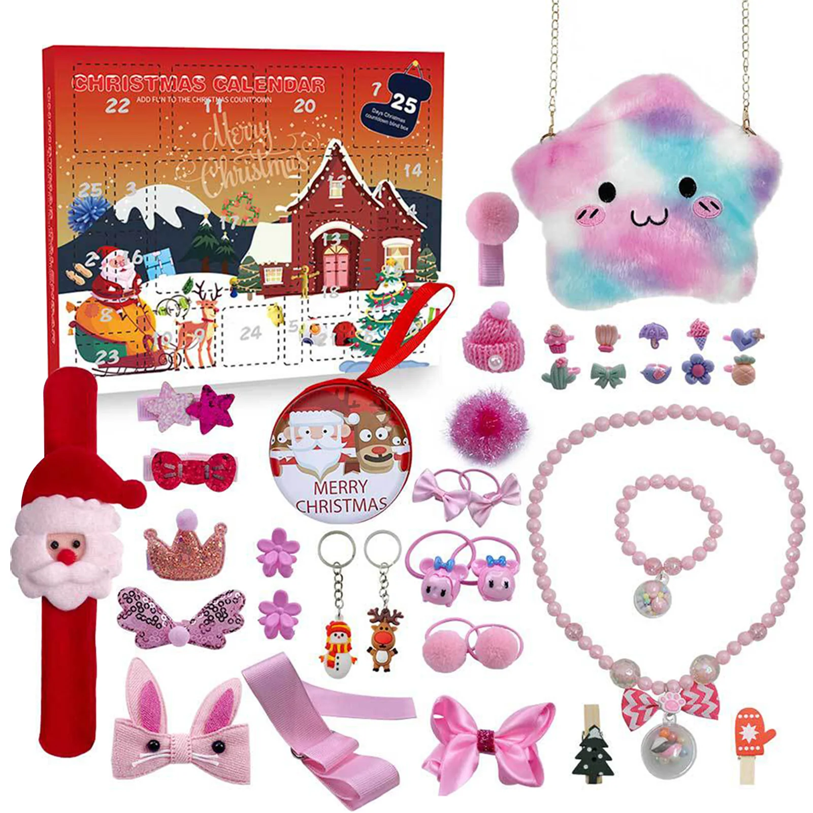 

24Pcs/set Christmas Countdown Calendar DIY Charm Bracelet Countdown Advent Calendars Jewelry Set For Kids Childs