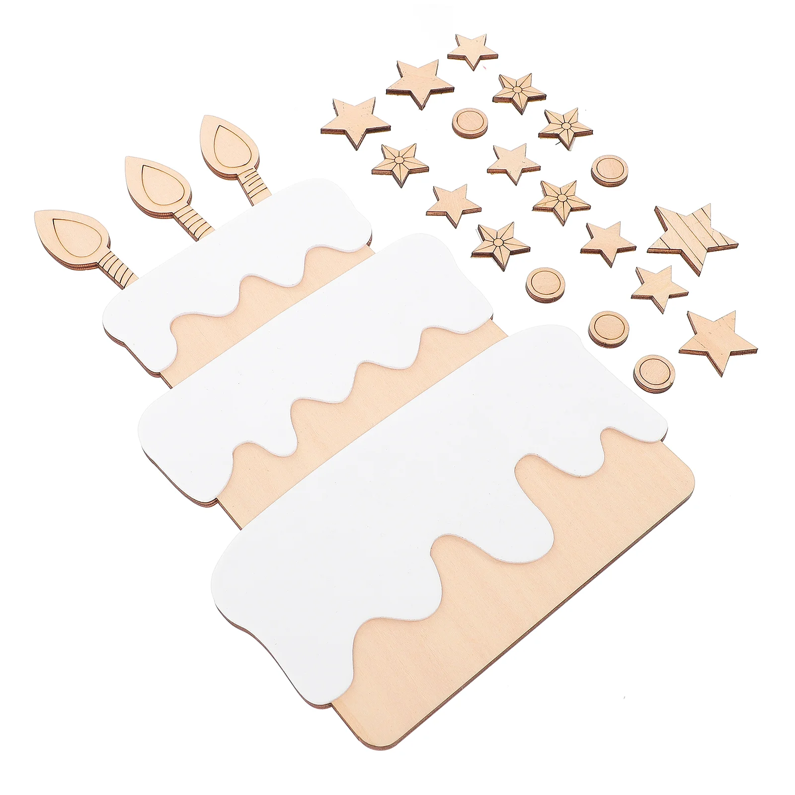 

1 Set Cake Decorations Unfinished Cake Birthday Wall Ornament Centerpiece Birthday Cake Slice