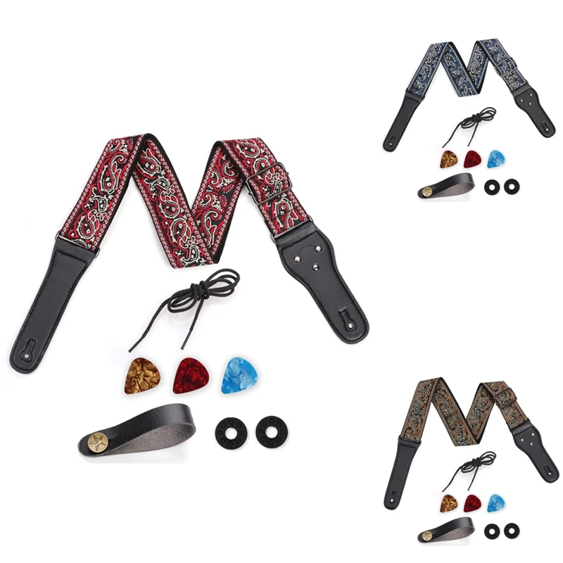 

Guitar Strap Adjustable Jacquard Woven Guitar Strap,For Bass Acoustic Electric Folk Guitar Musical Instrument