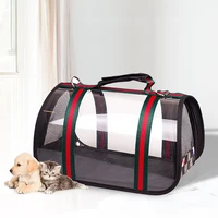 cat carrier foldable pets handbag outdoor portable transparent breathable shoulder backpack space for cats puppies pet bag