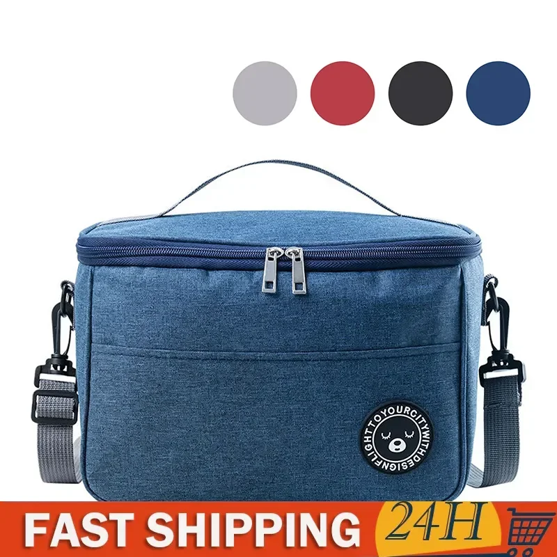 

Portable Lunch Bag Thermal Insulated Lunch Box Tote Cooler Handbag Waterproof Backpack Bento Pouch Company Food Storage Bags