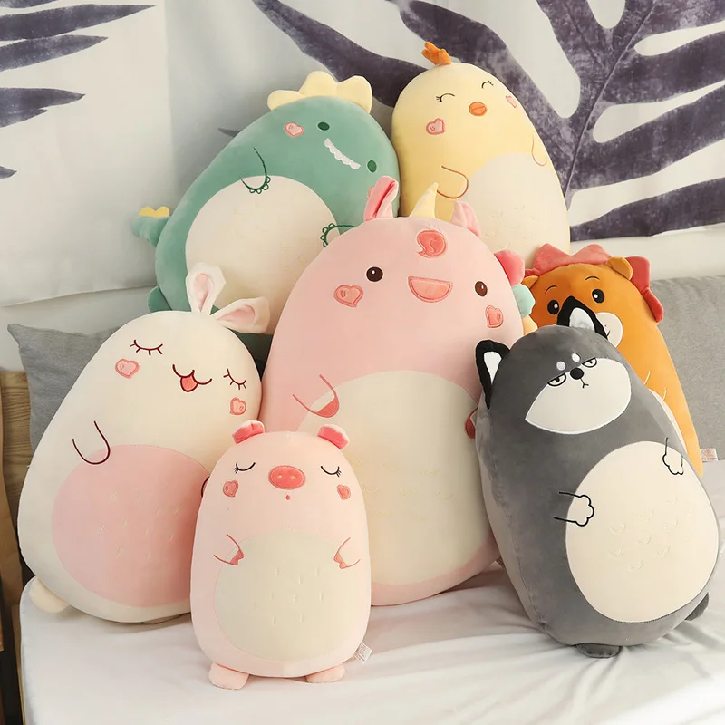 

Squishy Toy Kawaii Animal Fat Dinosaur Shiba Inu Dog Pillow Plush Toys Cute Mouse Rabbit Doll Girls Bed Holding Sleeping Cushion