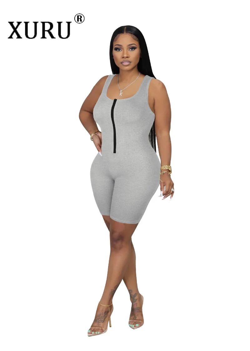 XURU-Women's Sports Jumpsuit Shorts, European and American Nightclub Women's New Summer Jumpsuit 60A2776