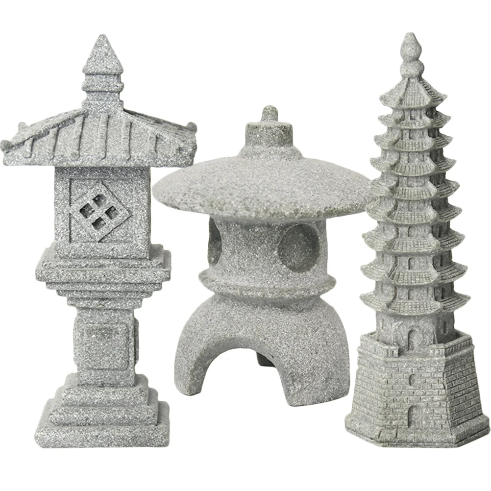 

Pagoda Statue Garden Decor Miniature Zen Lantern Bonsaidecoration Ornament Ornaments Diy Mini Figurines Chinese Bowl Asian Model