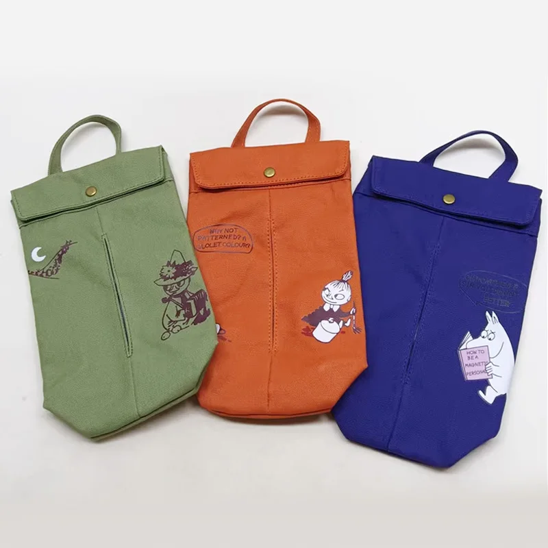 Кавайная экшн-фигурка момонтролла, игрушки Muuminpeikk, холщовая коробка для салфеток, подвешиваемая коробка для хранения салфеток, фигурки Muumins, декоративная модель