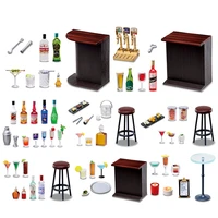 rement gachapon toy bar miniature appliance bar stools round table cocktails model ornament