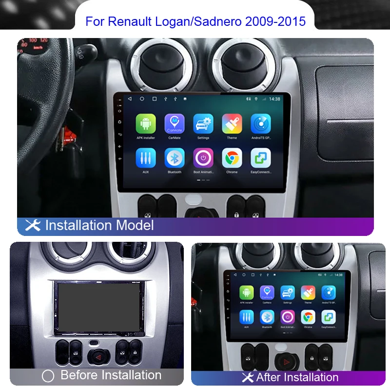 Автомобильный радиоприемник Roadwise Android мультимедийный Carplay для Renault Logan 1 Sandero 2009-2015