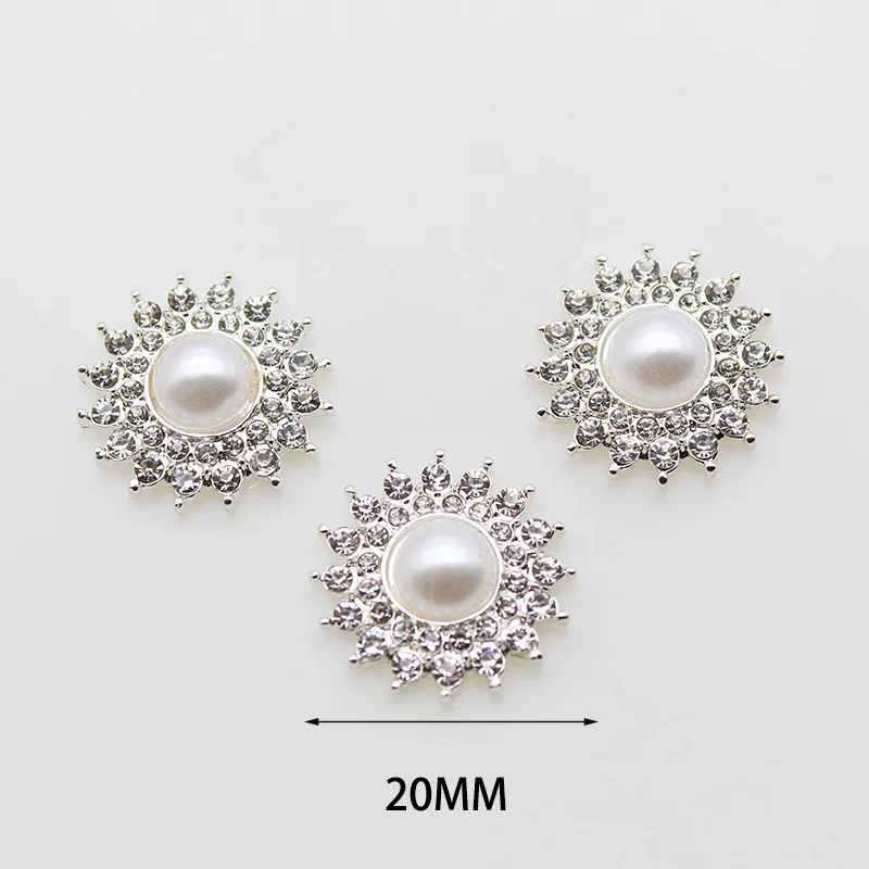 

10 шт., металлические пуговицы в форме цветка, 20 мм