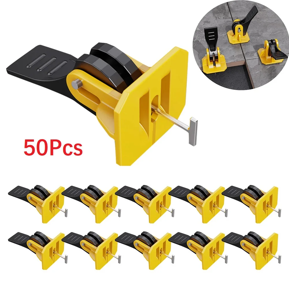 50pcs Tile Leveling Adjuster System Clips Tile Installation Positioning Leveler Locator Spacers Flooring Wall Construction Tools