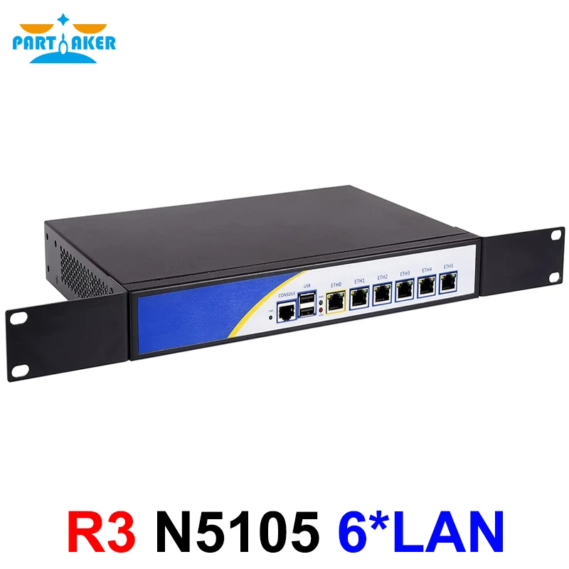 Partaker pfSense Firewall Soft Router N5105 6x Intel i225-V B3 2.5G LAN 2xDDR4 Mini PC VGA COM AES-NI OPNsense ESXi