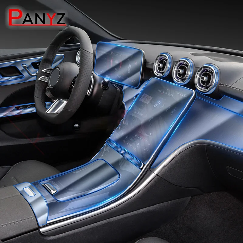 Фото Для Mercedes-Benz C-Class W206 2022 салон автомобиля, центральная консоль, прозрачная защитная пленка из ТПУ, ремонтная пленка против царапин, аксессуары №1