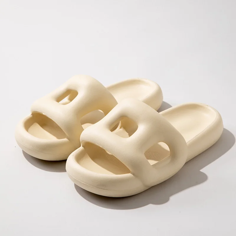 Hollow Out Thick Soles Man Women Slippers Couple Cool Slippers Female Household Indoor Anti-skid Deodorant Shoes Male