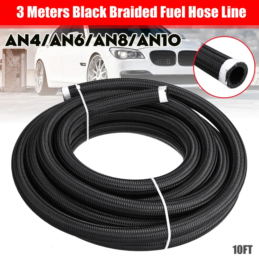 

3 Meters AN4/AN6/AN8/AN10/AN12 Universal Car Fuel Hose Oil Gas Line Nylon Steel Braided Pipeline Radiator Brake Hose Fuel Pipes