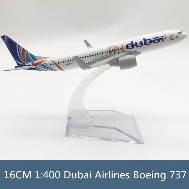 

Модель самолета из сплава под давлением 16 см 1:400 авиакомпании Дубай Боинг 737 демонстрация игрушек Коллекция моделей с подставкой подарки демонстрационный вентилятор