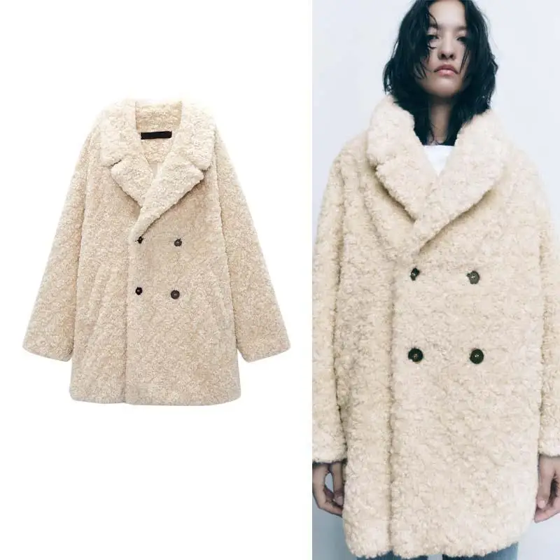 Lamb Wool Coat Female Winter Korean Loose Sheep Hair Velvet Fur Coat Jacket High Quality Streetwear Women Coat Outwear