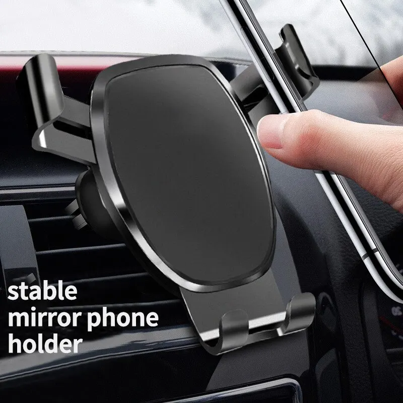 

Mobile Phone Holder Gravity Sensor Car Holder Riangle Air Outlet Gravity Frosted Simplicity Solid Metallic Material Accessories